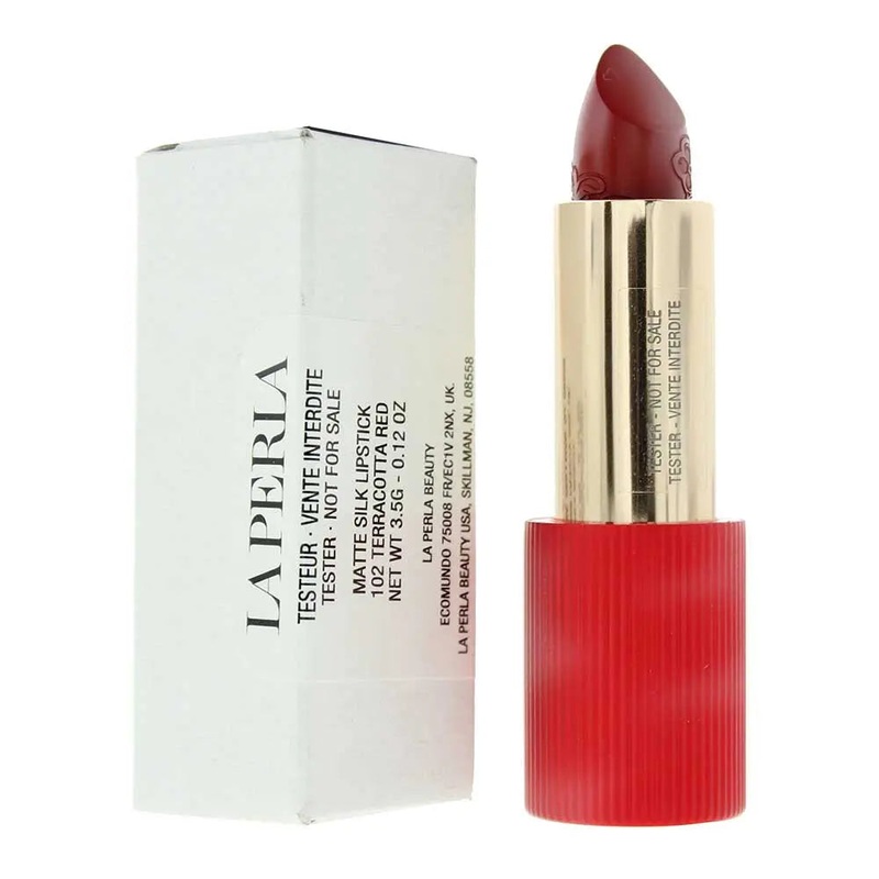 La Perla Tester Matte Silk 102 Terracotta Red Lipstick 3.5g