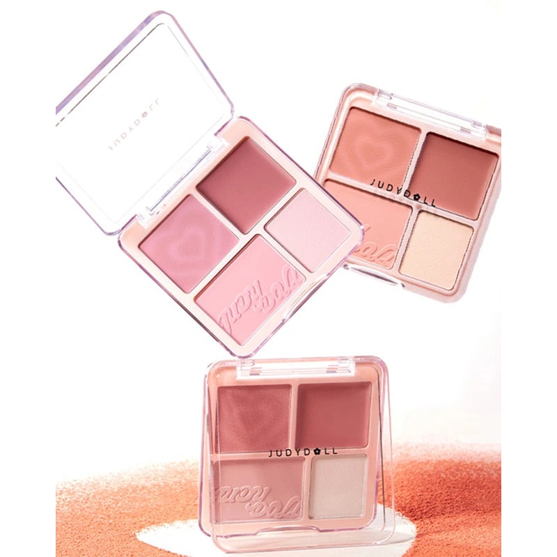 JUDYDOLL 2-In-1 Blush & Highlight Palette #01 Milky Melon