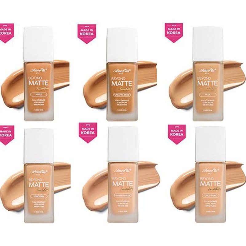 Amor Us Beyond Matte Foundation Assorted – Wholesale Pack 6 Units (CO-BMFD-2)