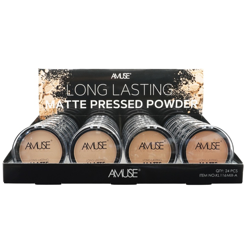 Amuse Matte Pressed Powder – Wholesale Display 24 Units (KL116MIX-A)