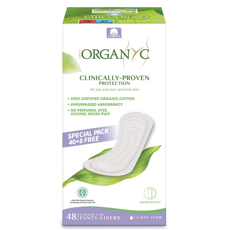Organyc Organic Cotton Panty Liners Light Flow – Box of 48