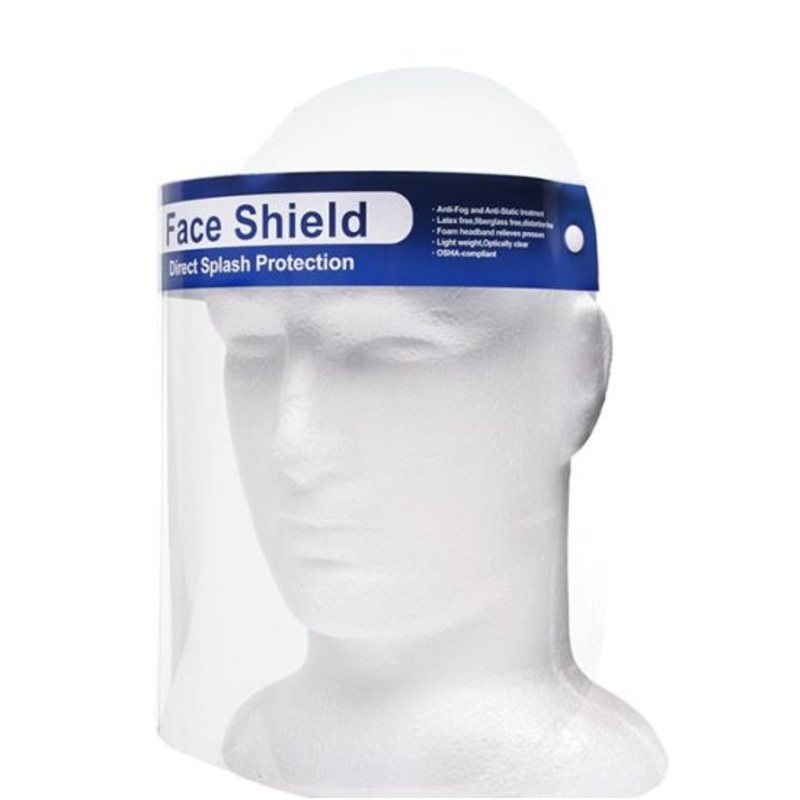 Disposable Blue Strip Face Shield Visor with Foam