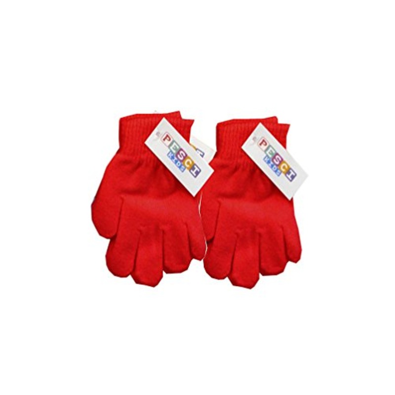 Magic Free Size 2 Pairs of Soft Finger Gloves Choice of Colours 2-5 Years (Red Only)