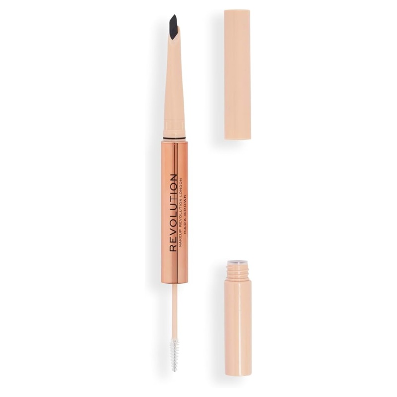 Revolution Fluffy Brow Duo Pencil & Brow Gel Dark Brown