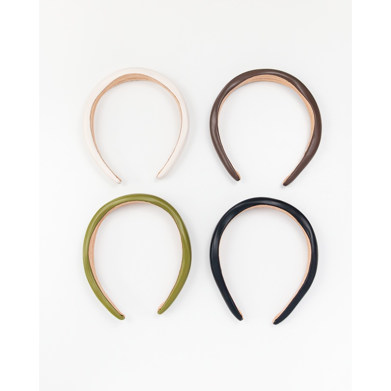 Fashionable Leather Headband Black