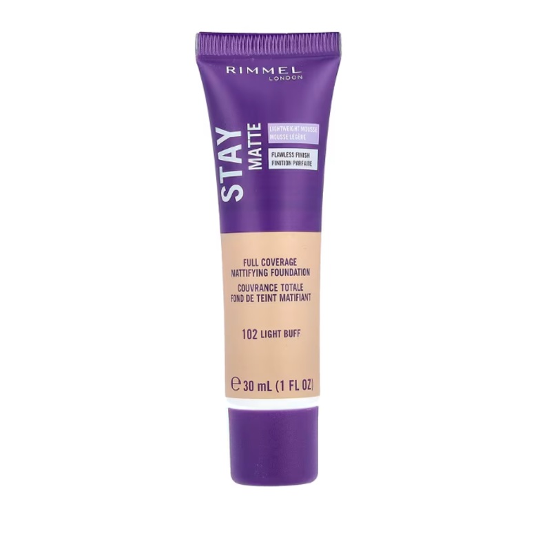 Rimmel London Stay Matte Full Coverage Mattifying Foundation 102 Light Buff