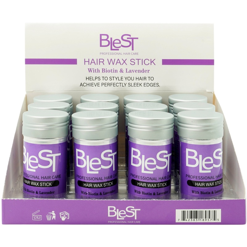 Blest Hair Wax Stick With Biotin & Lavender – Wholesale Display 12 Units (HW-771)