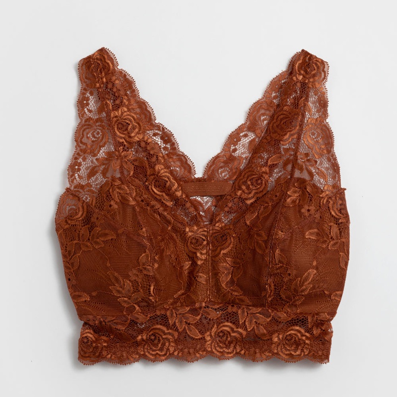 Lace Overlay Bra – Terracotta Small (8-10)
