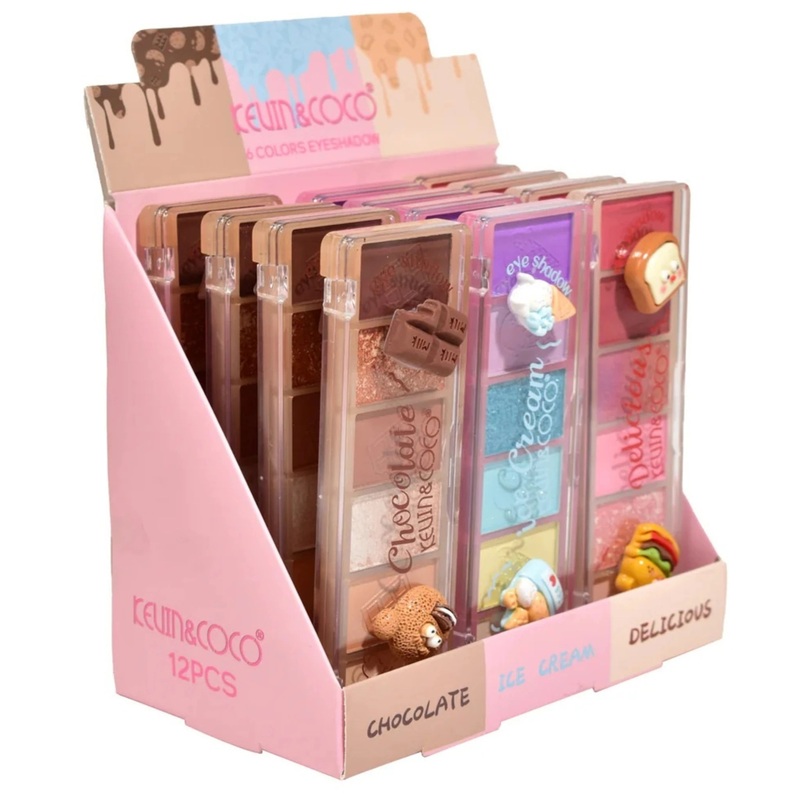 Kevin & Coco 6 Colors Eyeshadow Palette – Wholesale Display 12 Units (KC247882)