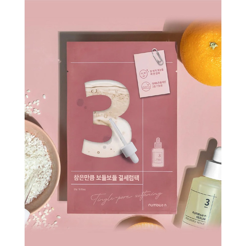 numbuzin No.3 Tingle-Pore Softening Sheet Mask Single Mask