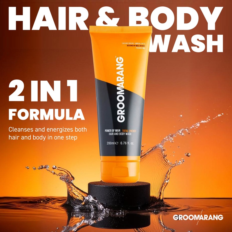 Groomarang Power of Man Total Energy Hair and Body Wash 200ml