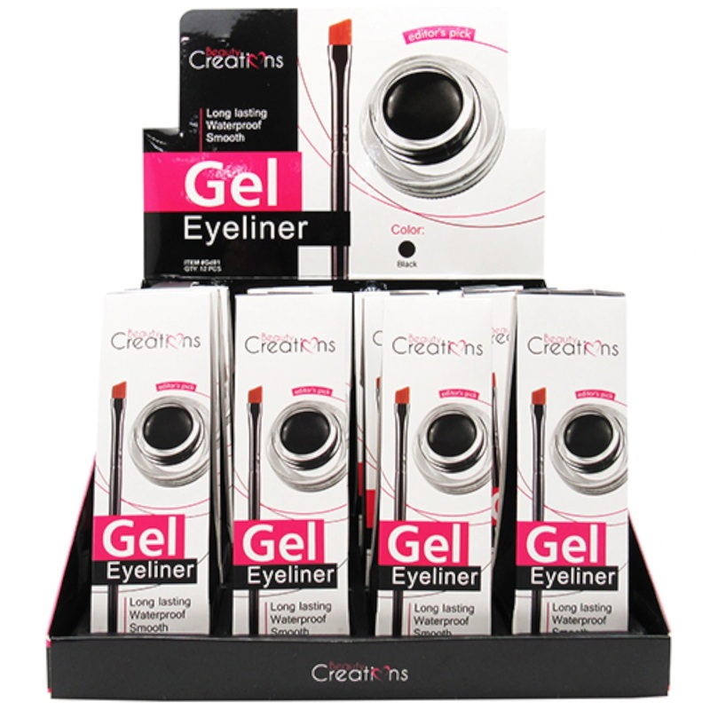 Beauty Creations Gel Eyeliner Long Lasting Waterproof Black – Wholesale Display 12 Units (GD01)