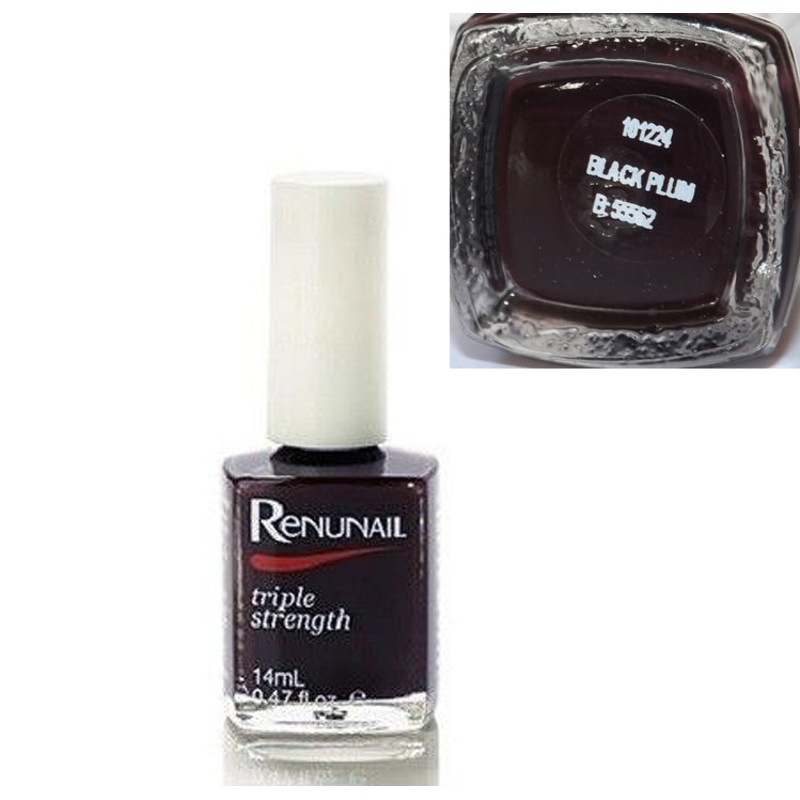 Renunail Triple Strength Nail Care Varnish Black Plum 14ml