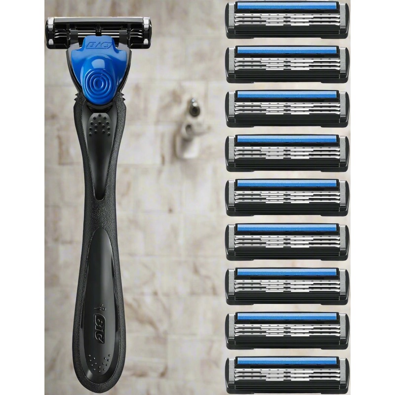 BIC Hybrid 3 Flex Refillable Men’s Razor – 1 Handle + 10 Blades Pack