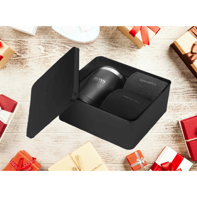 Hugo Boss Gift Set – 2 Pairs Mens Socks with Thermal Mug – (UK Size 6-11) – LAST ONE!!