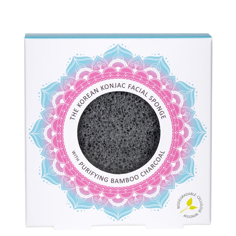 Konjac Sponge Facial Sponge Bamboo Charcoal for Oily or Spot Prone Skin
