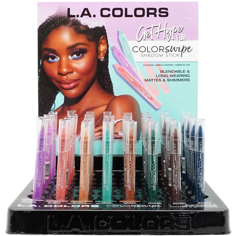L.A. Colors Color Swipe Shadow Stick – Wholesale Display 48 Units (CLAC506)
