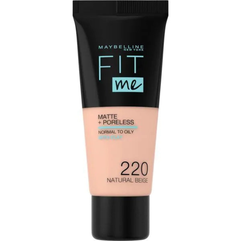 Maybelline Fit Me Foundation Matte & Poreless With Clay 220 Natural Beige