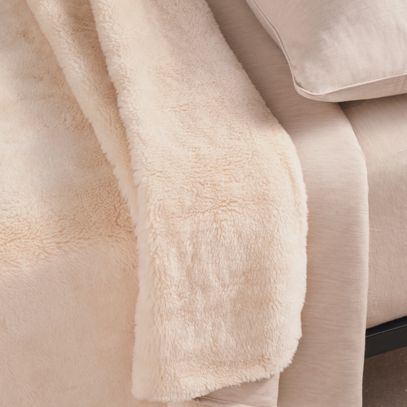 Merino Knit Fleece Calming Blanket – Tropical Sand – Double