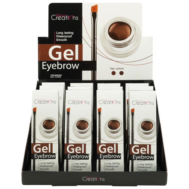 Beauty Creations Gel Eyebrow Long Lasting Waterproof  – Wholesale Display 12 Units (EGD02)