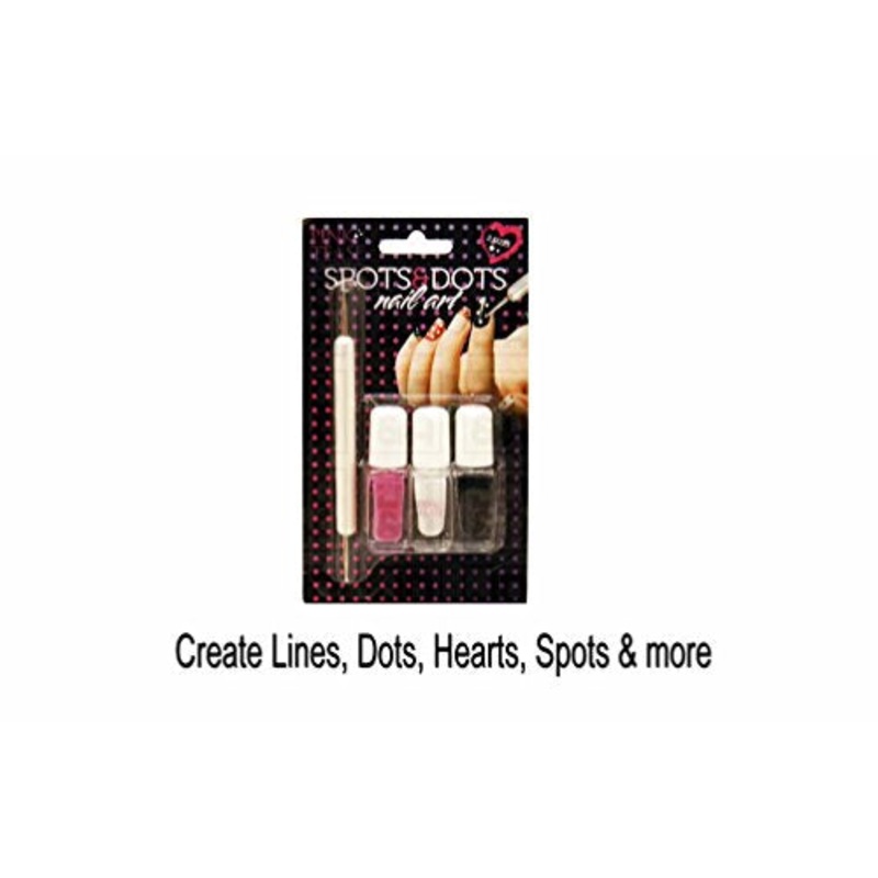Create Your Own Nail Varnish Art Designs, Spots, Dots, Lines, Hearts and much 4pc Complete Kit