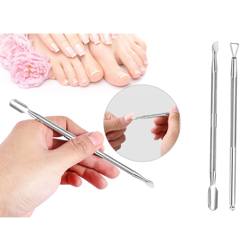 Glamza Stainless Steel Gel Polish Scraper & Cuticle Pusher Set, Free Delivery 2pc Set