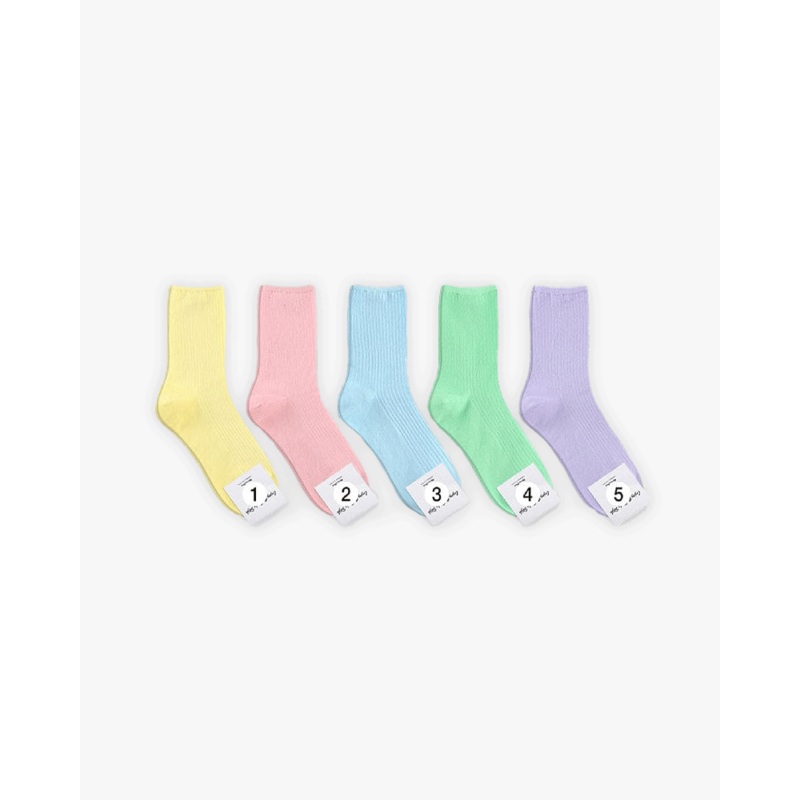 Pastel Pleat Socks Yellow