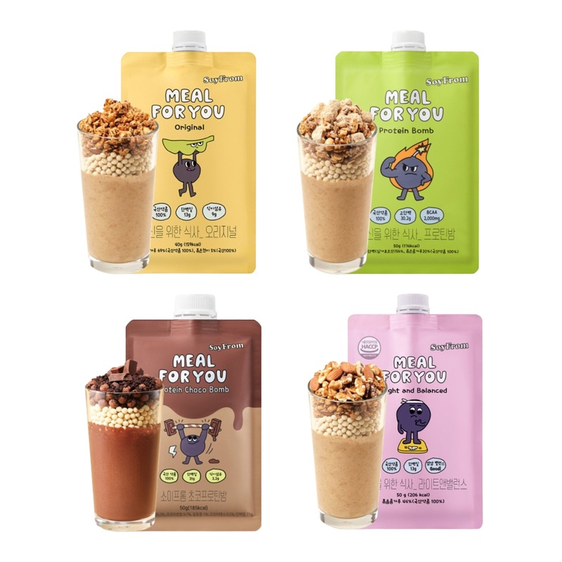 SoyFrom Meal For You 1 Box (7 Pieces) 4 Flavors Original