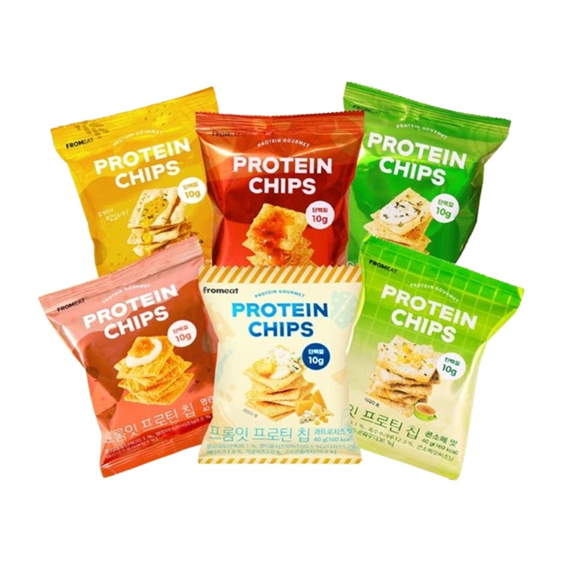 Fromeat Protein Chips Single Pack (10 Bags) 6 Flavors Protein Chips Quattro Cheese Flavor