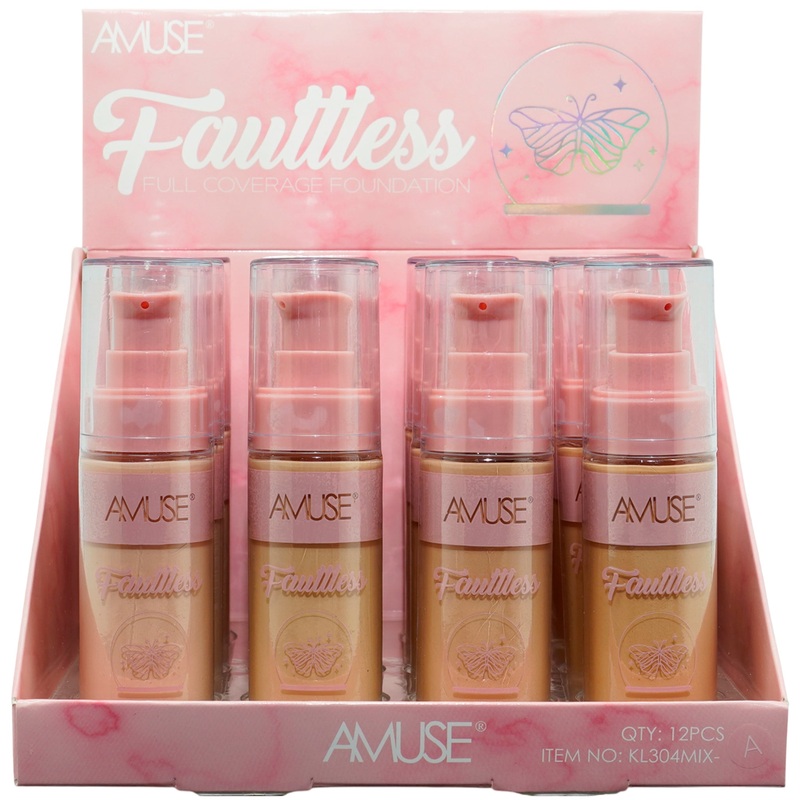 Amuse Faultless Full Coverage Foundation A – Wholesale Display 12 Units (KL304MIX-A)
