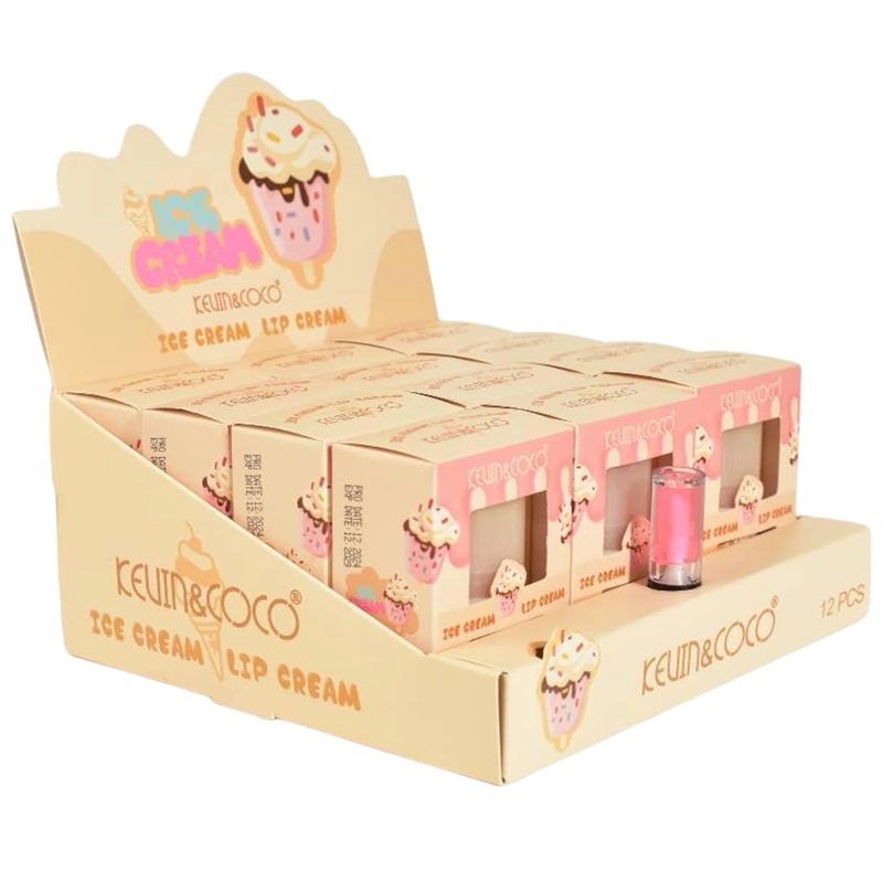 Kevin & Coco Ice Cream Lip Cream – Wholesale Display 12 Units (KC248247)