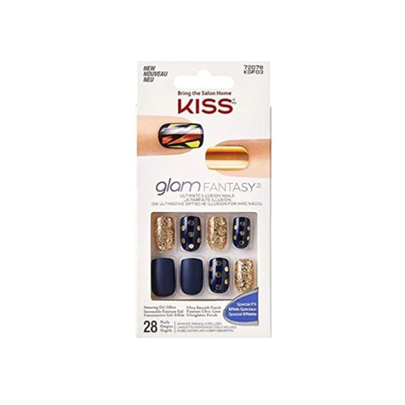 Kiss Glam Fantasy Nails Gold Polka Dot 72078 KGF03