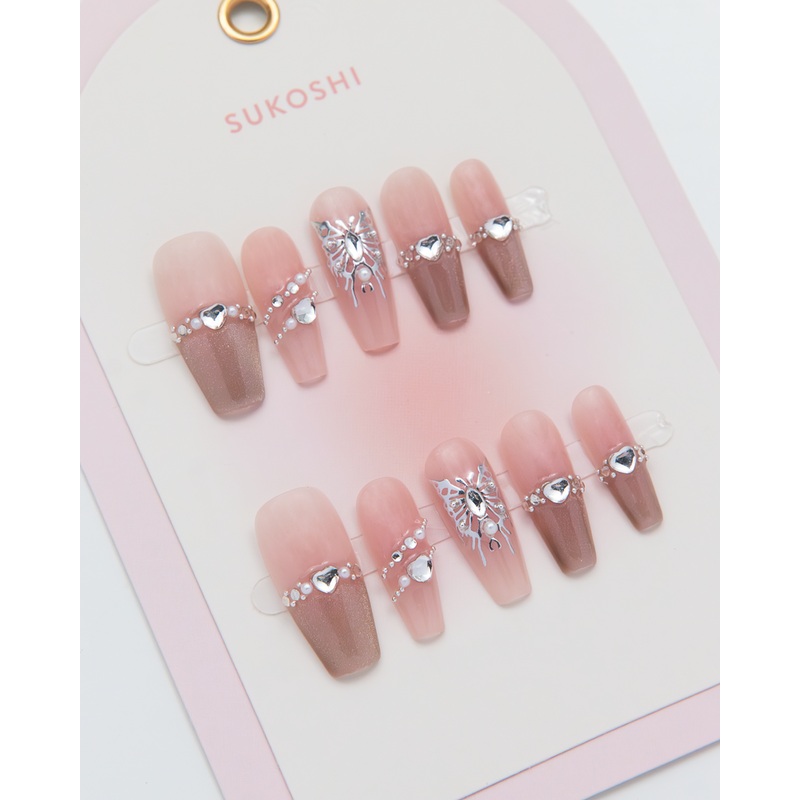 SUKOSHI Handmade Press-On Nails Sugar Glaze Extra Small