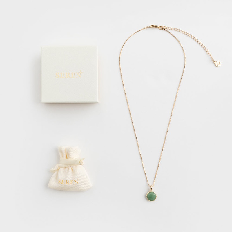 Seren Pendant Necklace Green Aventurine