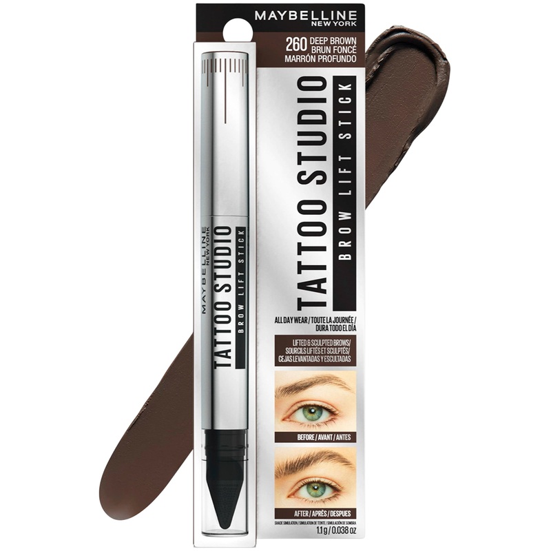 Maybelline Tattoo Studio Brow Lift Stick #260 Deep Brown – Wholesale 12 Units (K50470-12)