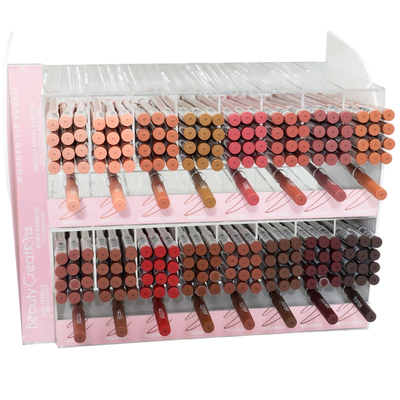Beauty Creations Wooden Lip Pencil – Wholesale Display 192 + 16 Tester (BCWLLD)