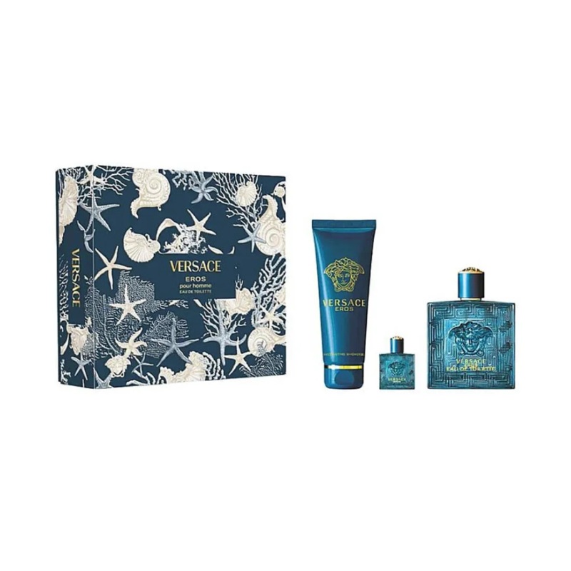 Versace Eros Pour Homme Set (EDT 100ml + Bath & Shower Gel 150ml+ EDP 5ml)