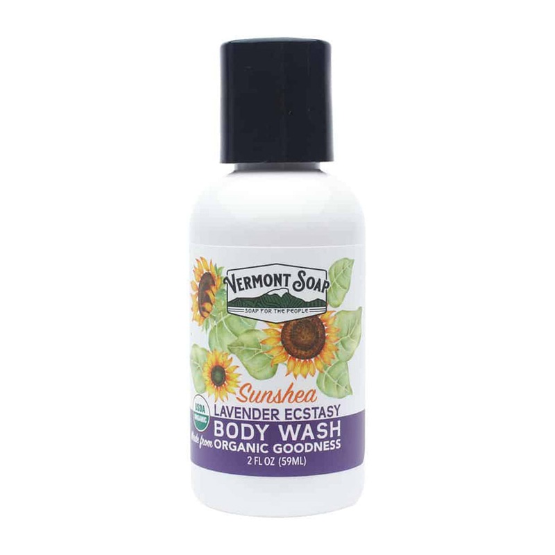 Lavender Ecstasy Organic Body Wash – Vermont Soap 2oz / 59ml