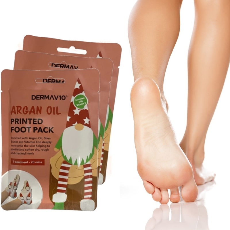 Derma V10 Deep Moisturising Foot Pack  Argan Oil, Shea Butter & Vitamin E – Free UK Delivery x1