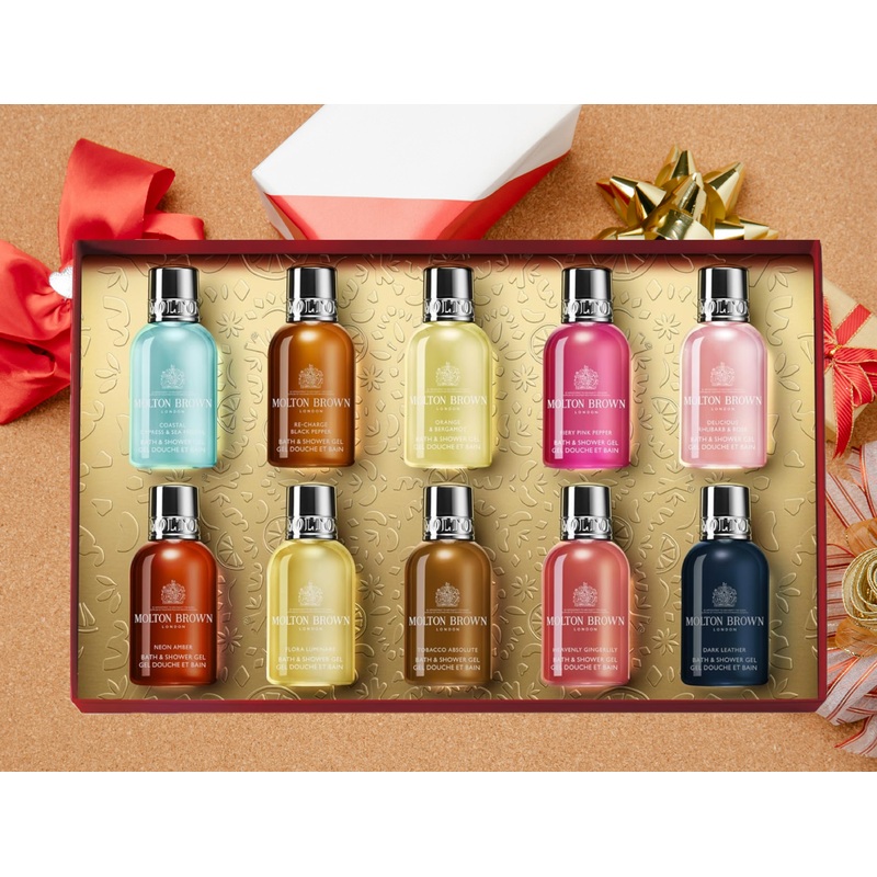 Molton Brown 10pc Stocking Filler Bath & Shower Gel Gift Set With 5pc Mystery Option 10pc Boxed