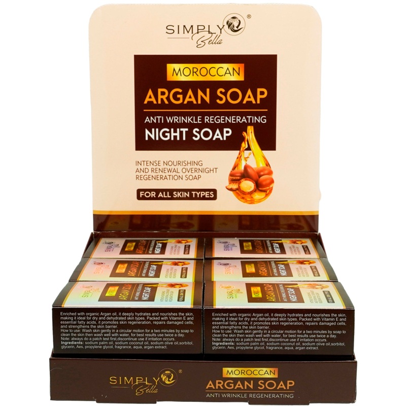 Simply Bella Moroccan Argan Soap – Wholesale Display 12 Units (SIM002)