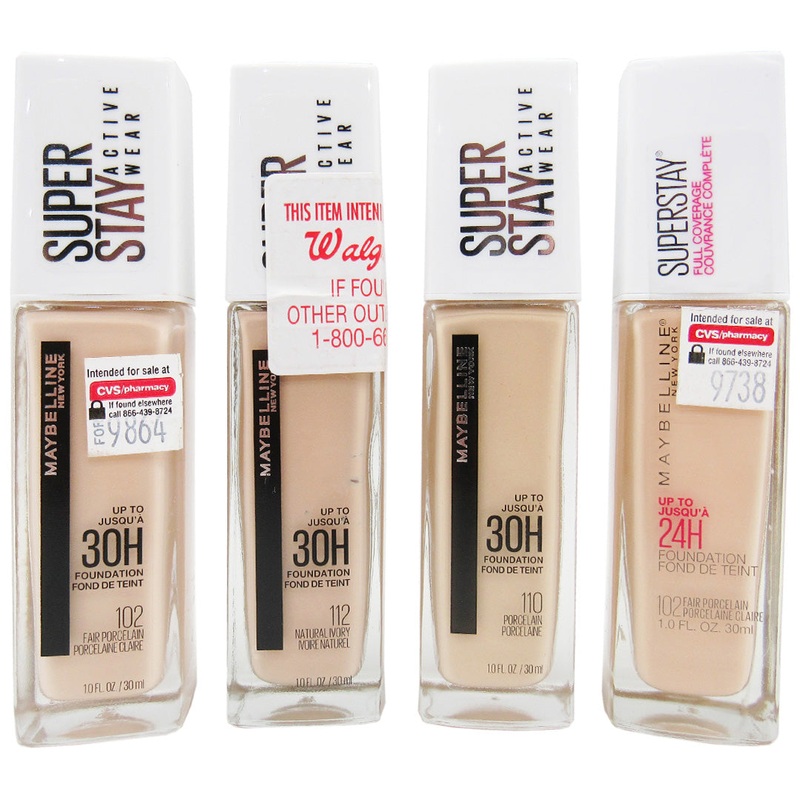 Maybelline Superstay Full Coverage Liquid Foundation Assorted – Liquidation 12 Units (MSS30H)