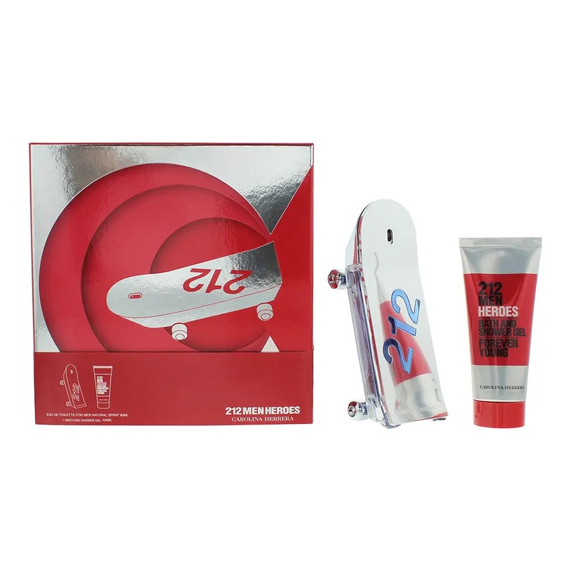 Carolina Herrera 212 Heroes 2 Piece Gift Set: Eau de Toilette 90ml – Shower Gel
