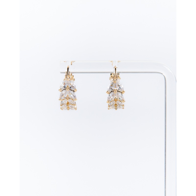 NYU NYU Gold Sparkling Vine Hoop Earrings