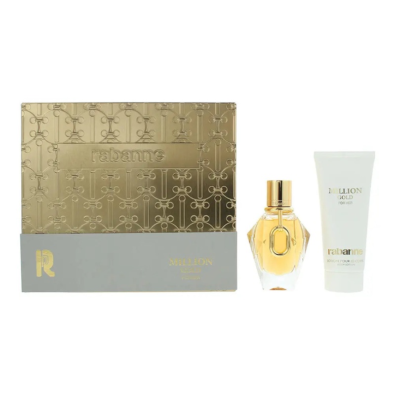 Paco Rabanne Million Gold 2 Piece Gift Set: Eau de Parfum 50ml – Body Lotion 100ml