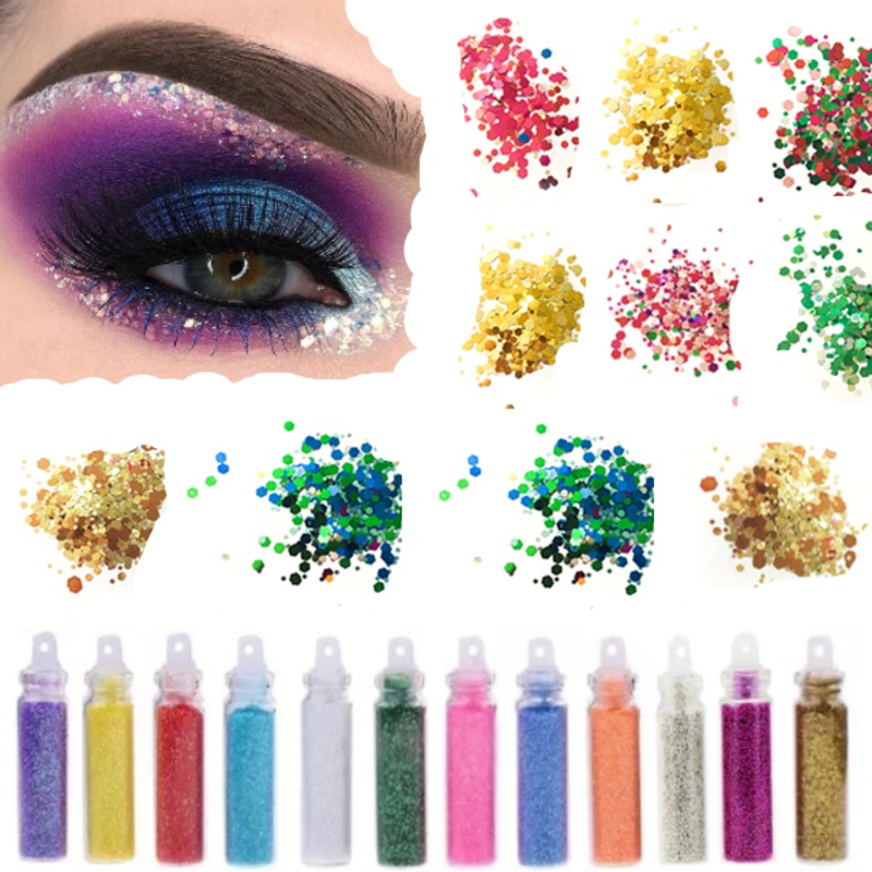 Glamza 12 Mini Glitter Bottles  Add Sparkle to Arts, Crafts, Makeup & DIY Projects