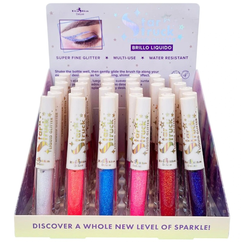 Italia Deluxe Star Struck Liquid Glitter – Wholesale Display 36 Units (GL263)