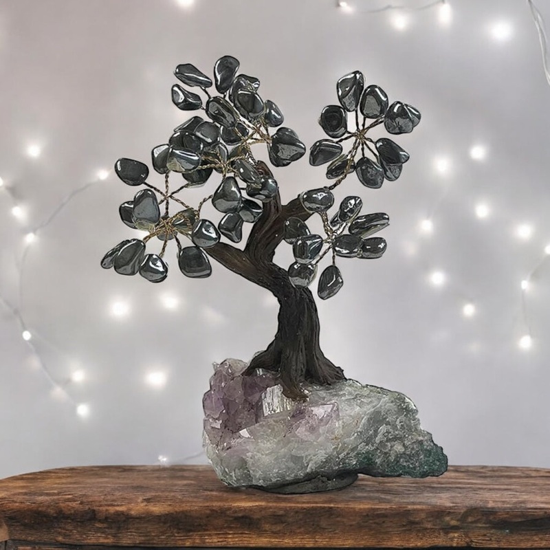 Hematite Gemstone Tree 7″ – Handmade by Brazil Gems