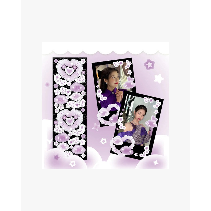 mallangcloud Heart Cloud Sticker Sheet (4 Colours) Purple