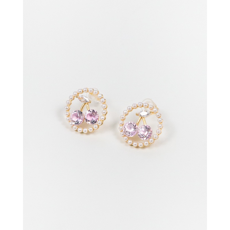 NYU NYU Cherry Pearl Hoop Earrings